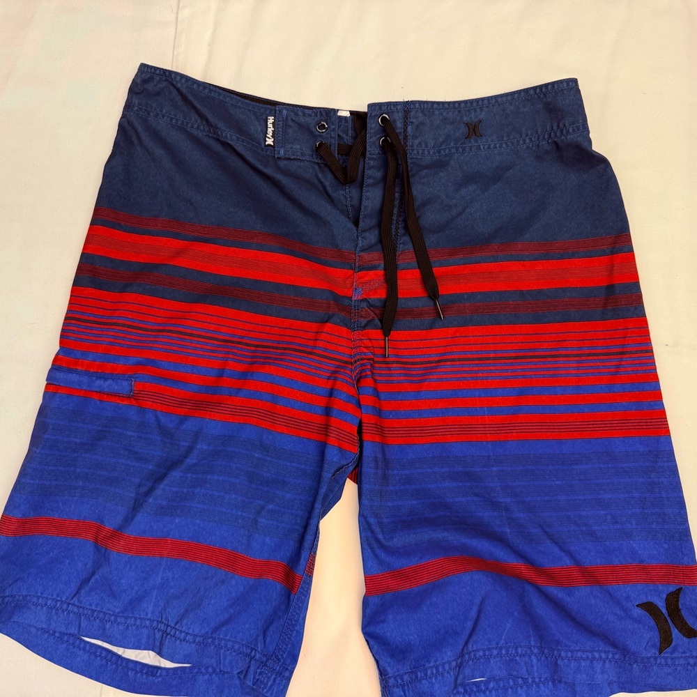 Hurley Men's Blue and Red Swim Shorts